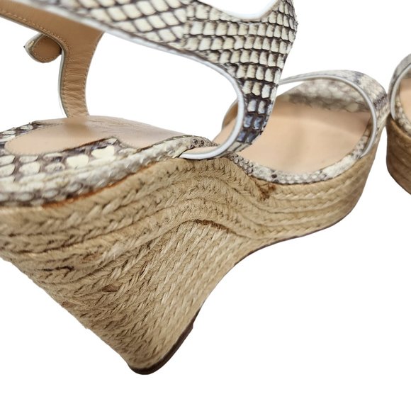 Christian Louboutin Snakeskin Print Wedge Espadrille Sandals Size 40 - Picture 6 of 9